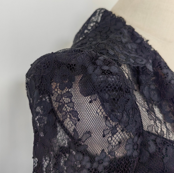 Self-Portrait Black Lace Ruffle Maxi Dress - Picture 9 of 13